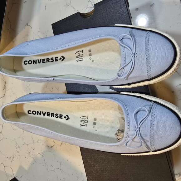 CONVERSE Chuck Taylor All Star Dainty Ballerina Slip-On Baby Blue Womens Size 9 - Picture 4 of 13